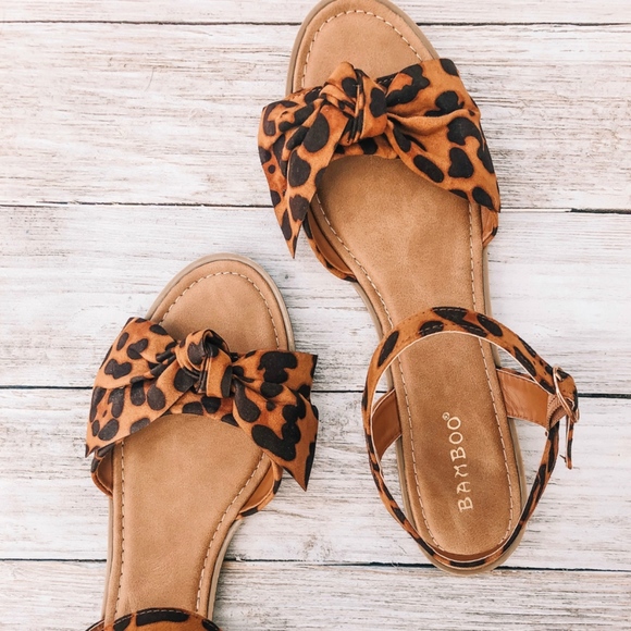 bamboo leopard sandals